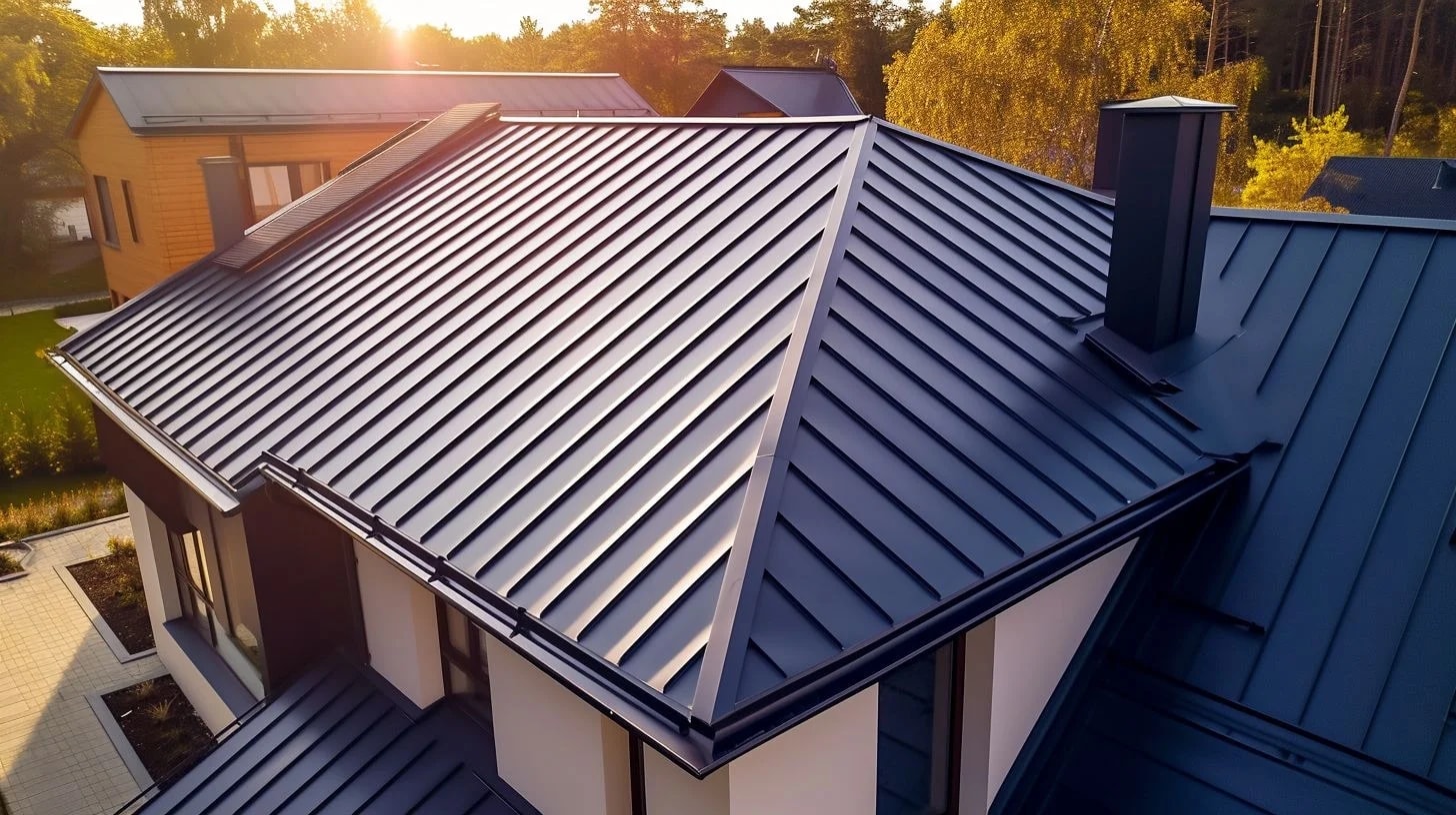 Modern metal roof on a residential home