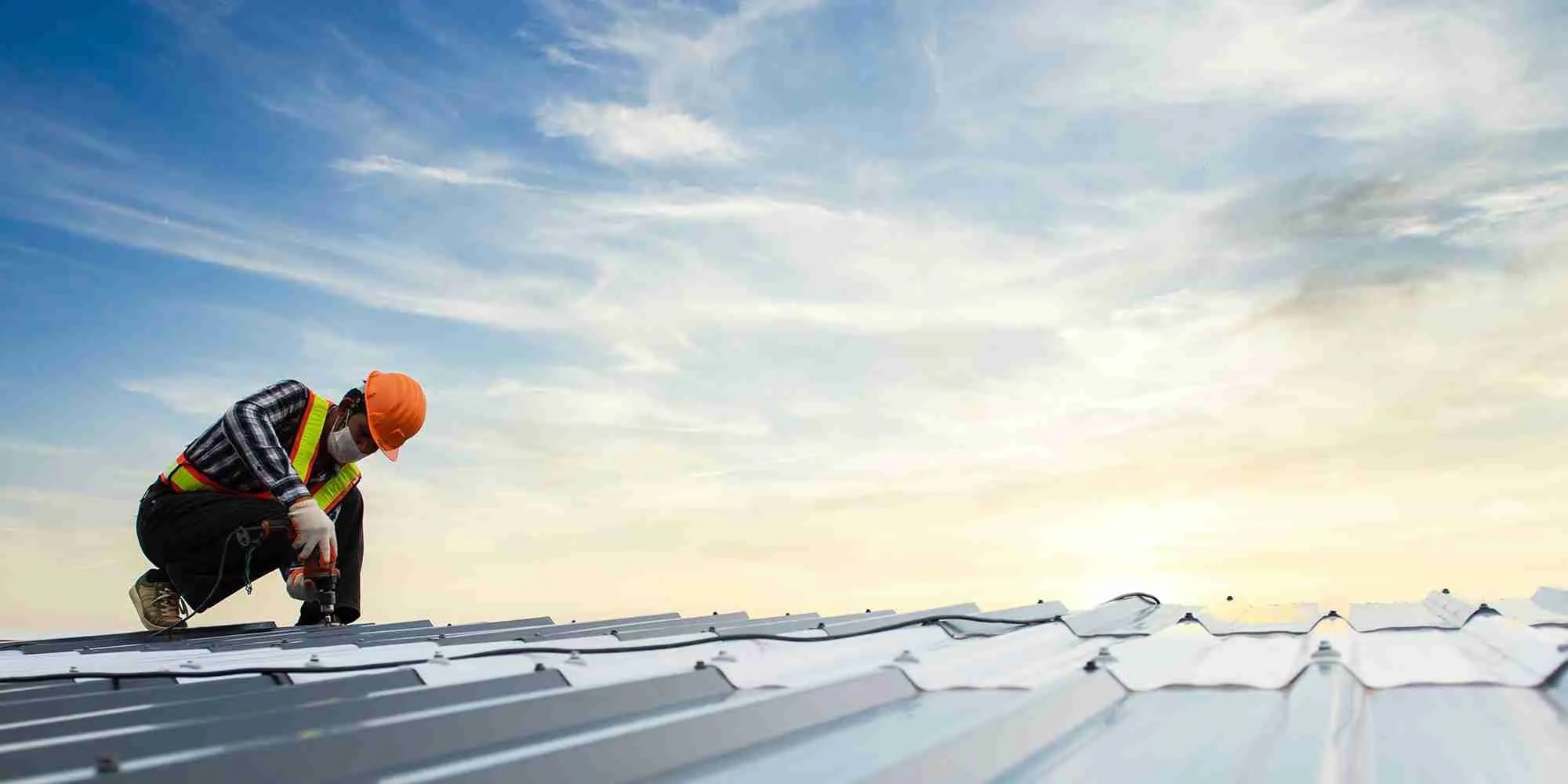 Commercial metal roof with sheet and flashing details